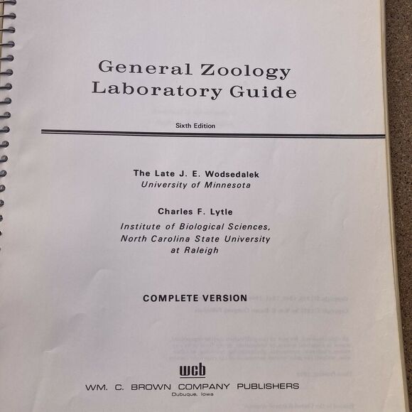 General Zoology Laboratory Guide 6th Edition 1979 Spiral Bound J.E. Wodsedalek - Picture 4 of 5
